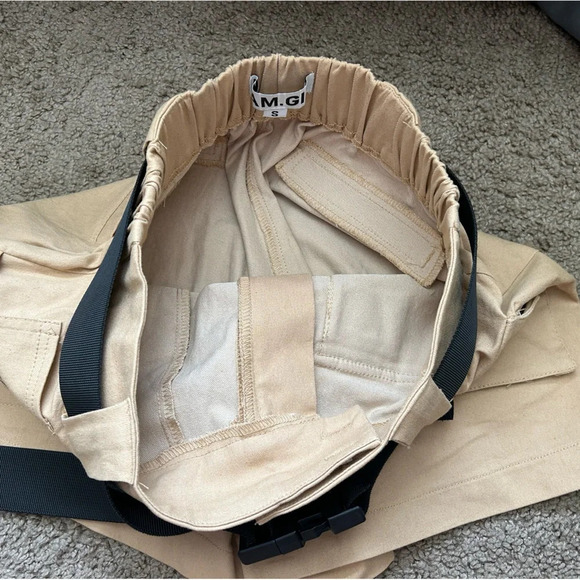 I.AM. GIA Utility Harper Shorts Tan Canvas Cotton Sz Small Womens HighWaist Belt - Picture 8 of 10